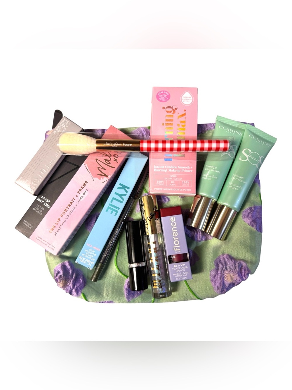 13 Pc Makeup Bundle - Lips Eyes Face Kylie r.e.m. Clarins SLMISSGLAM Mally NWT